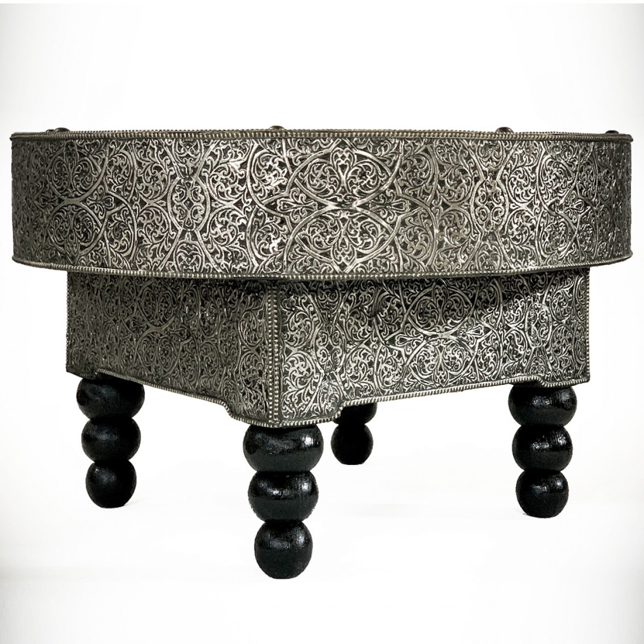 Runder Marokkanischer Tisch Silber SYNIA