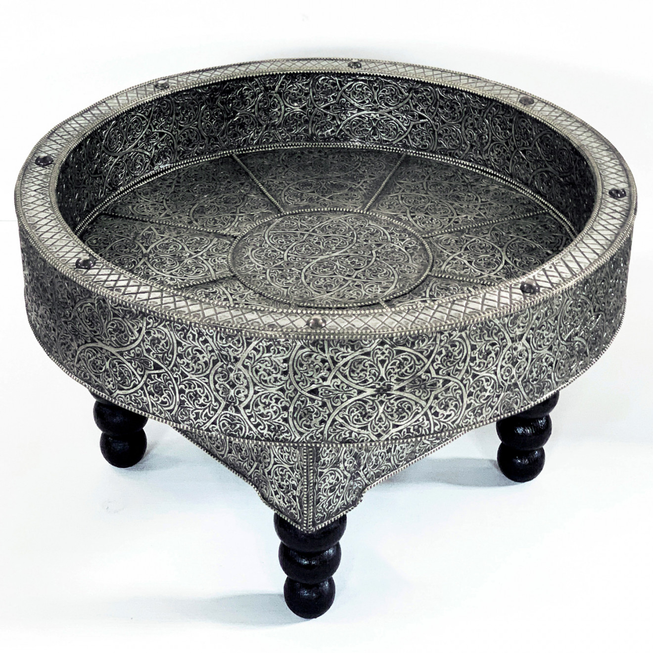 Runder Marokkanischer Tisch Silber SYNIA