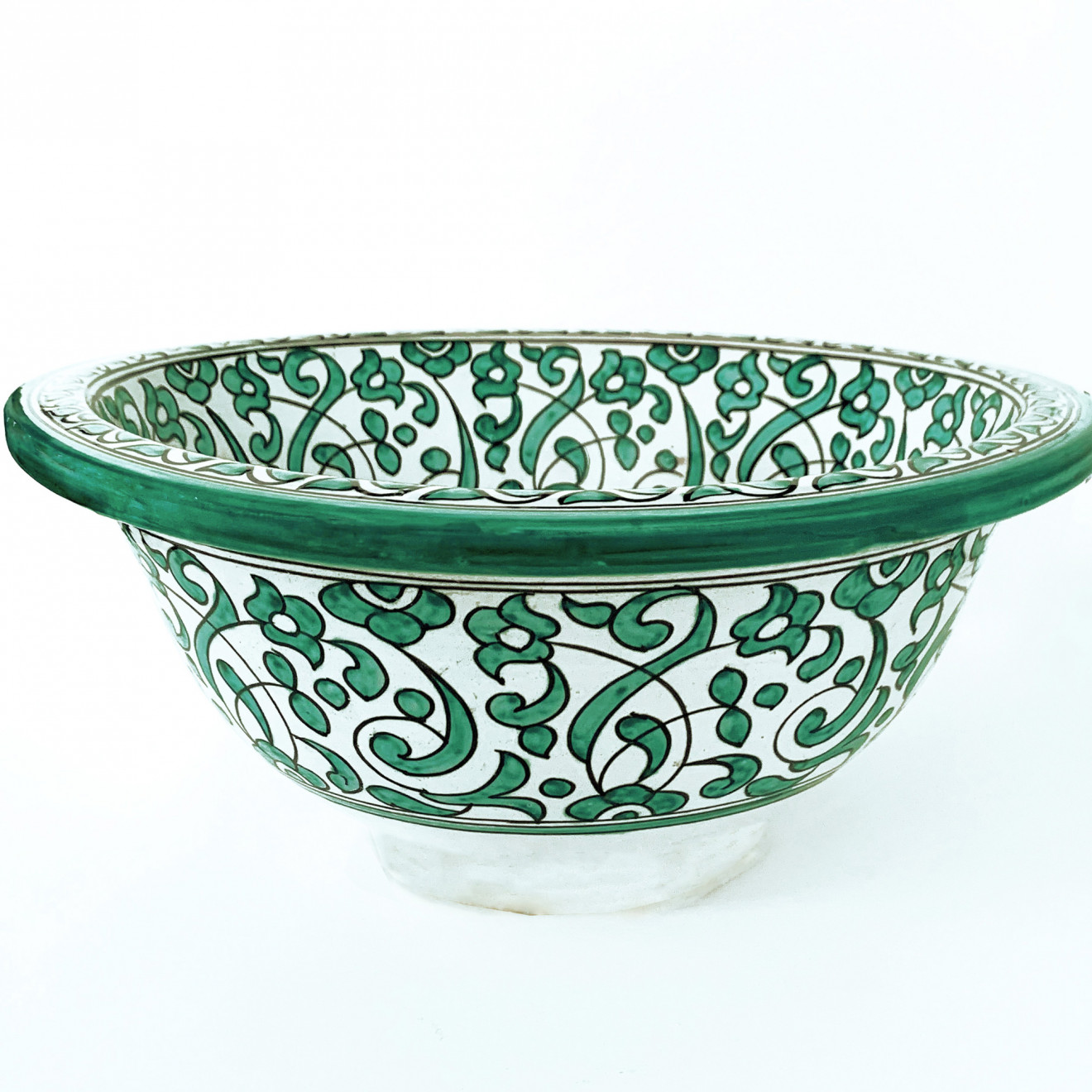 Mediterran handbemalte Waschschüssel TGW-II