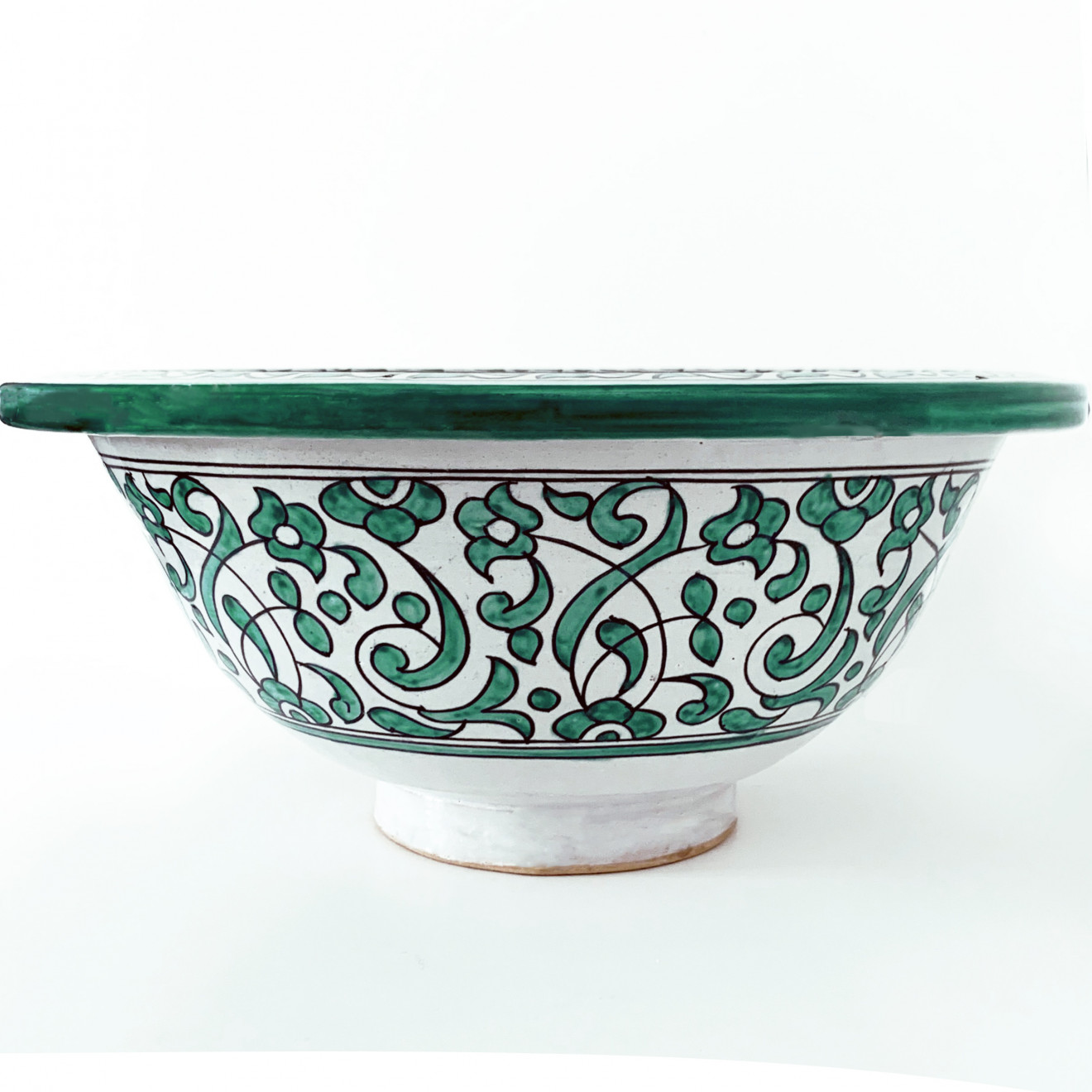 Mediterran handbemalte Waschschüssel TGW-II