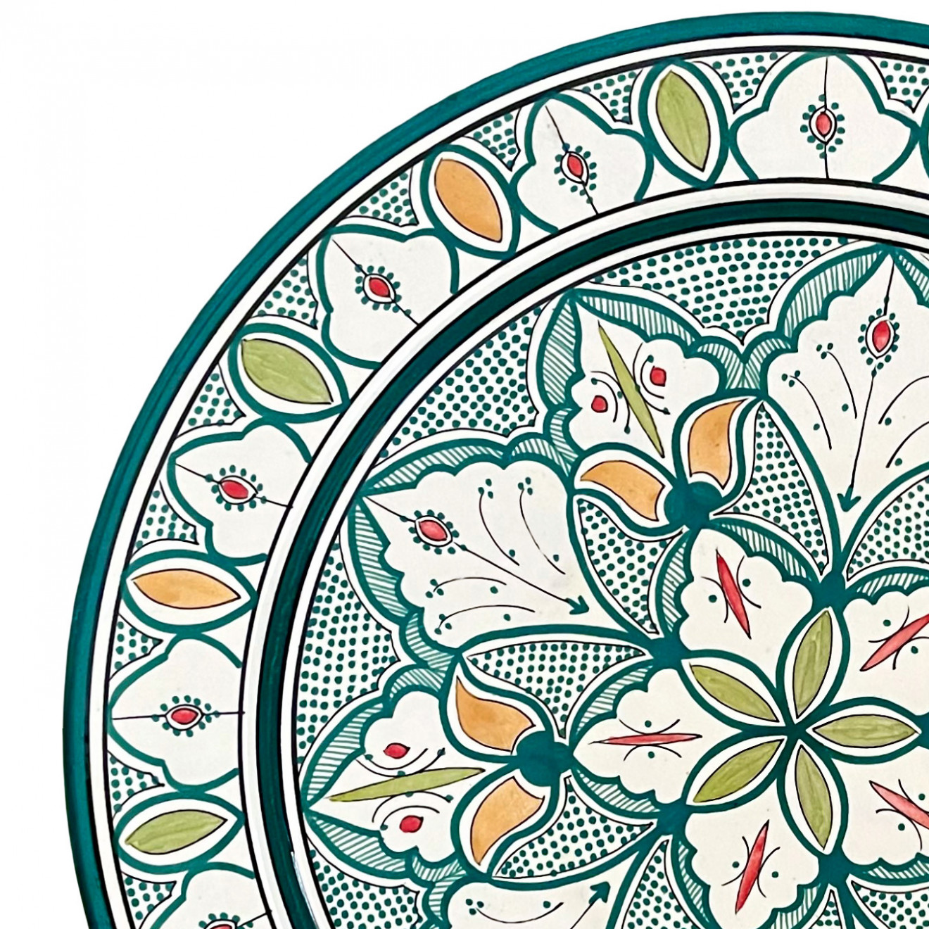 Große marokkanische Keramikschale Ø40 cm – gruen