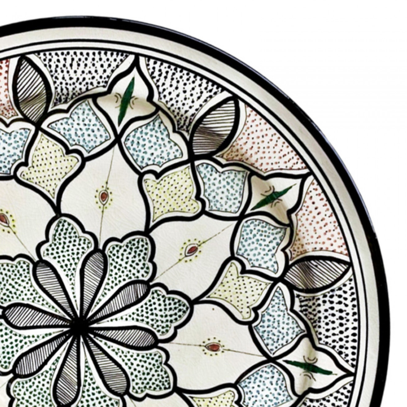 Große Handbemalte Keramik-Schale Ø40cm