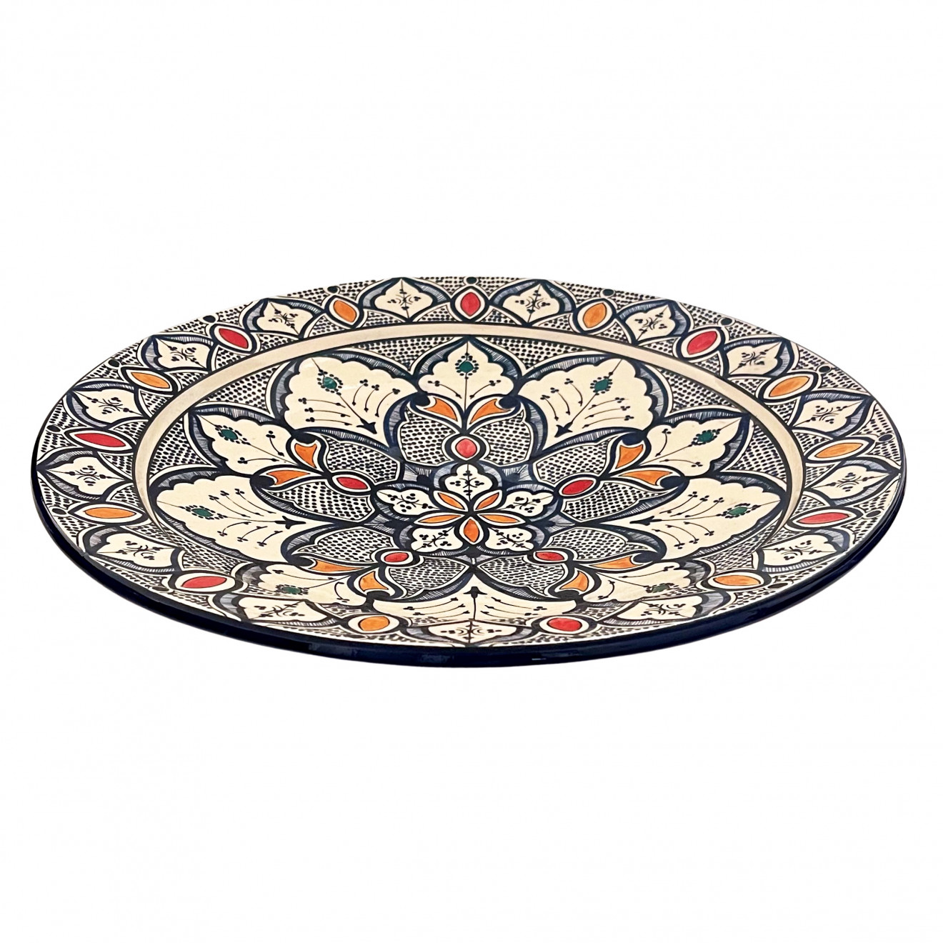 Handbemalte Keramikschale aus Marokko Ø40cm bunt