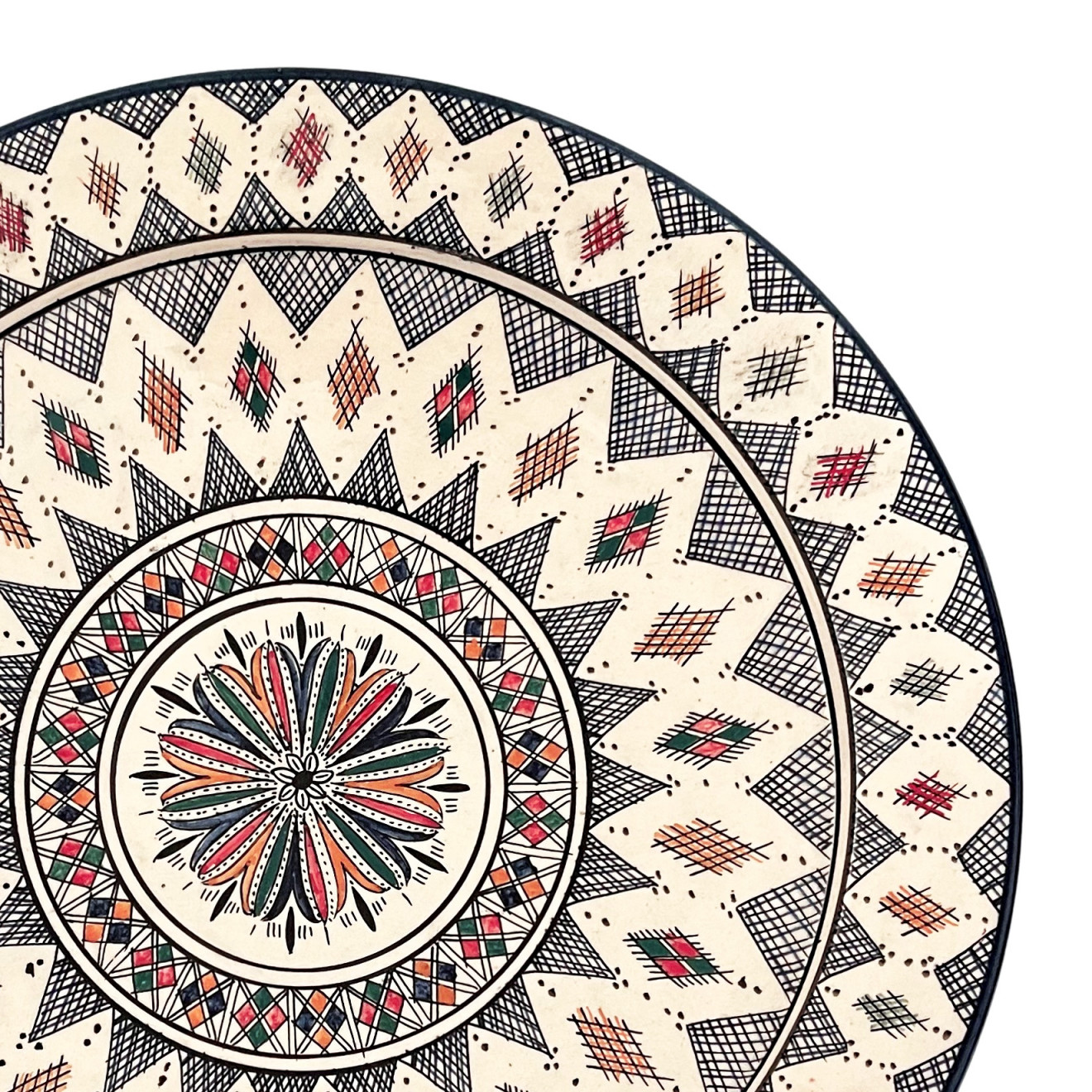 Bunte marokkanische Handbemalte Keramikschale Ø40cm