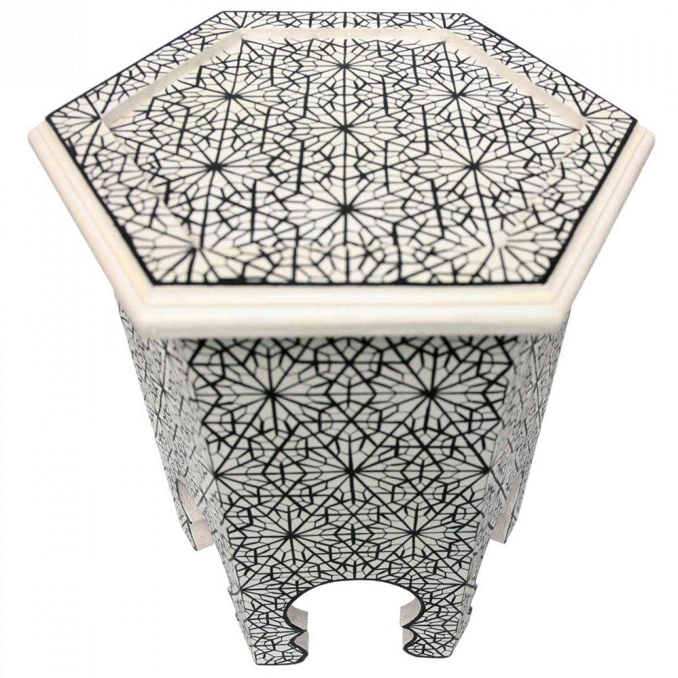 Orientalischer Handbemalt Teetisch aus Vollholz ANKABUTA