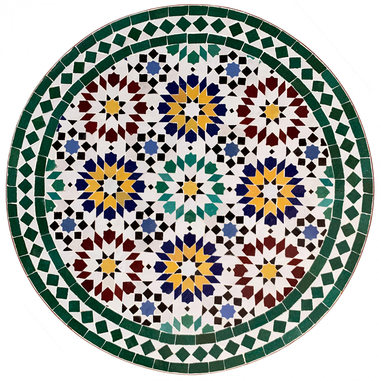 Marokkanischer Mosaiktisch "Ankabut" D60cm Grün