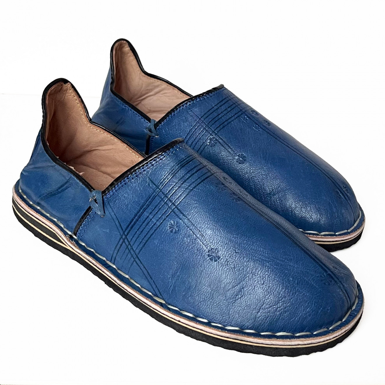 Marokkanische Lederschuhe Blau Marrakech