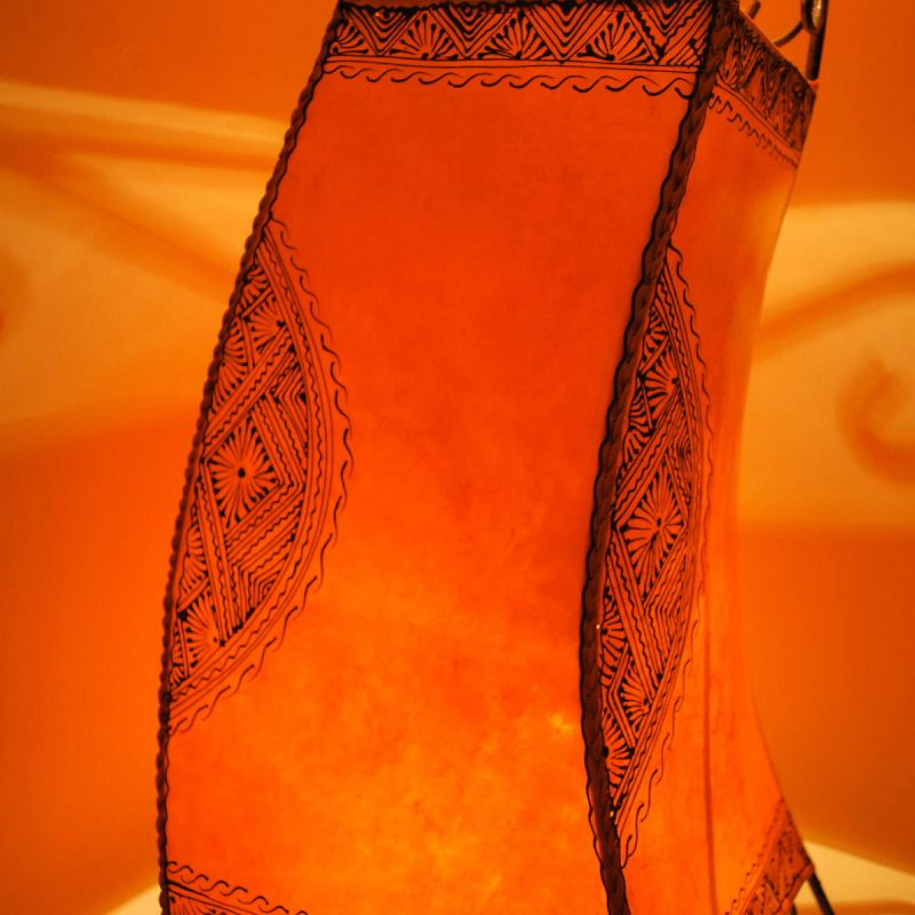 Bodenleuchte Henna-bemalt CHEVAL H125cm Orange