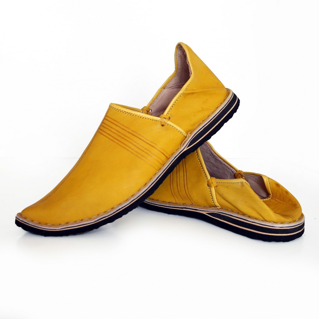 Marokkanische Lederschuhe "Babusche" Gelb