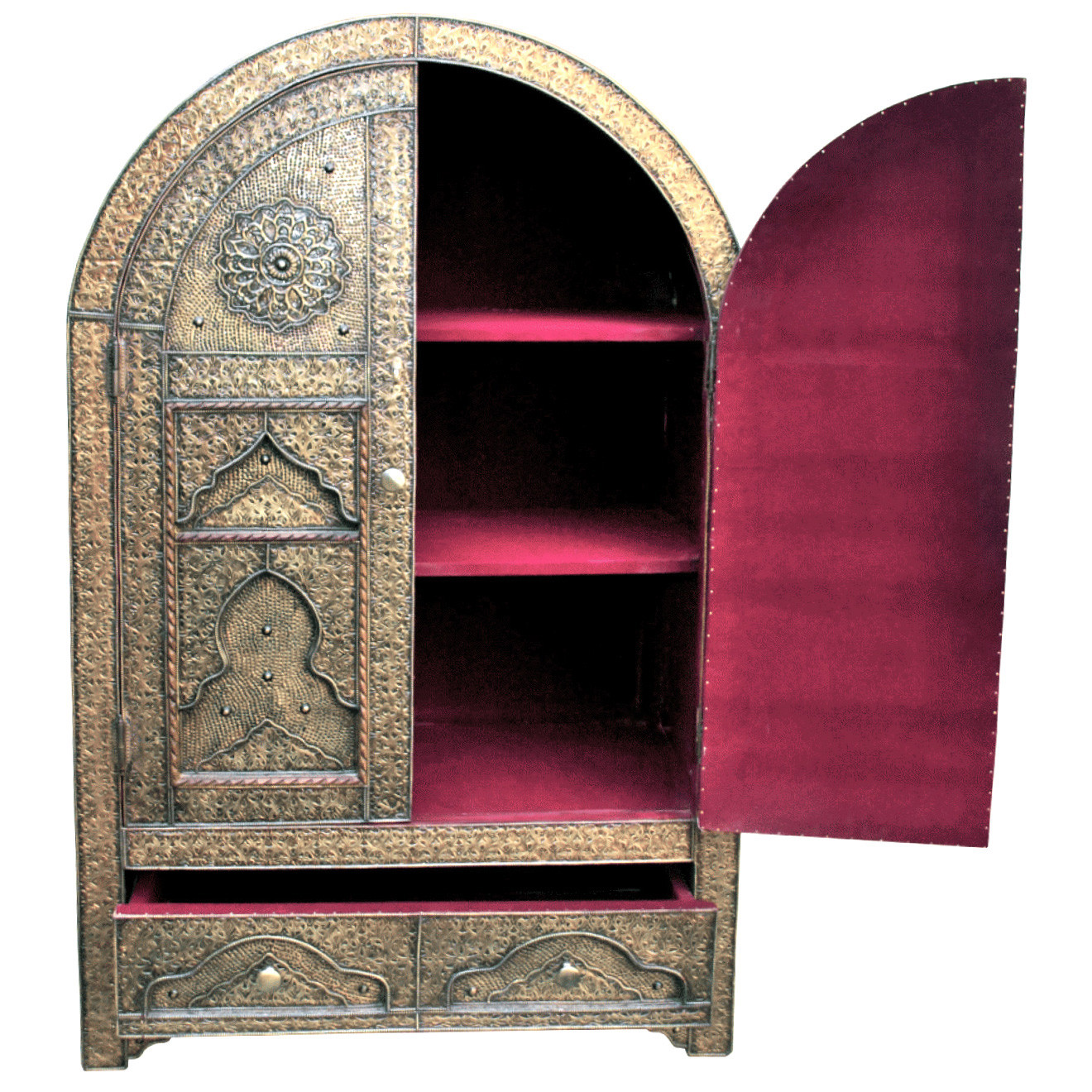 Marokkanischer Schrank mit Messing-Verkleidung KABBA
