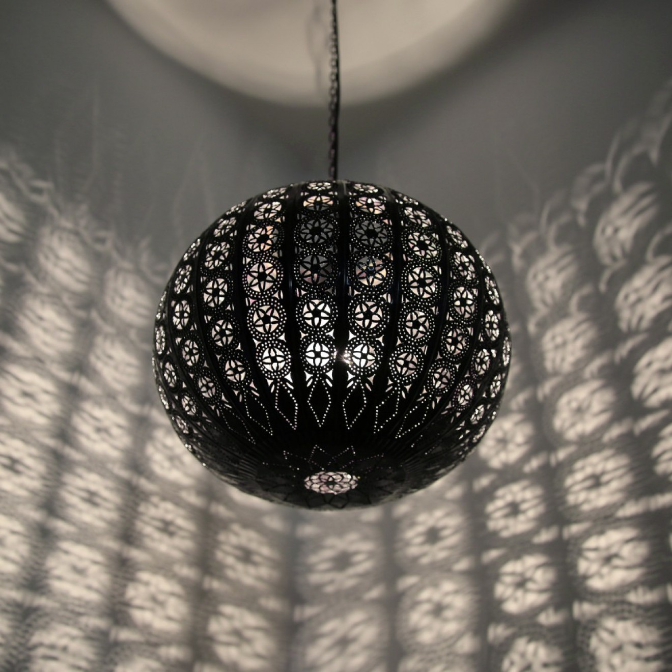 Orientalische Deckenleuchte "Kora_Kazdir_M" Dunkelbraun