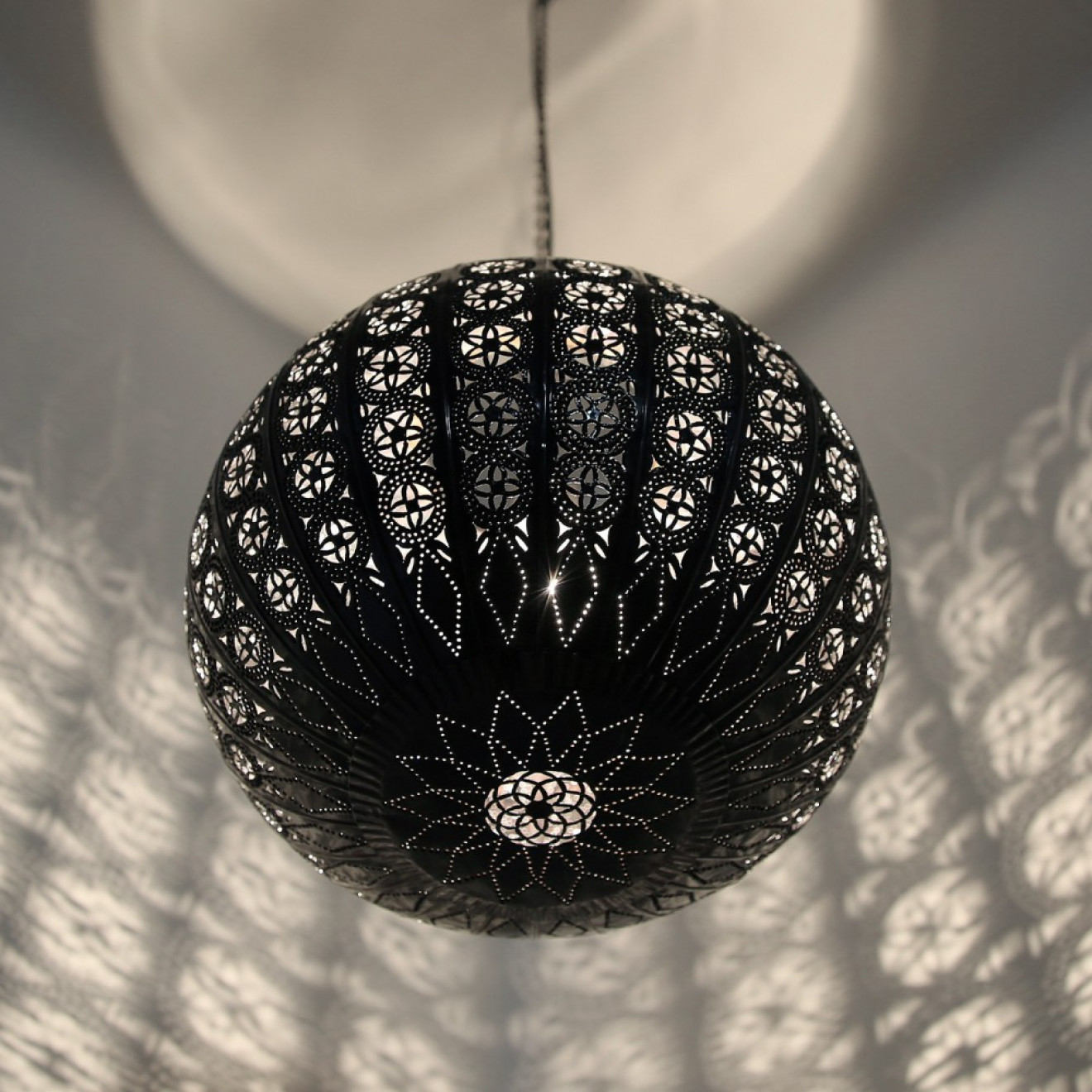 Orientalische Deckenleuchte "Kora_Kazdir_M" Dunkelbraun