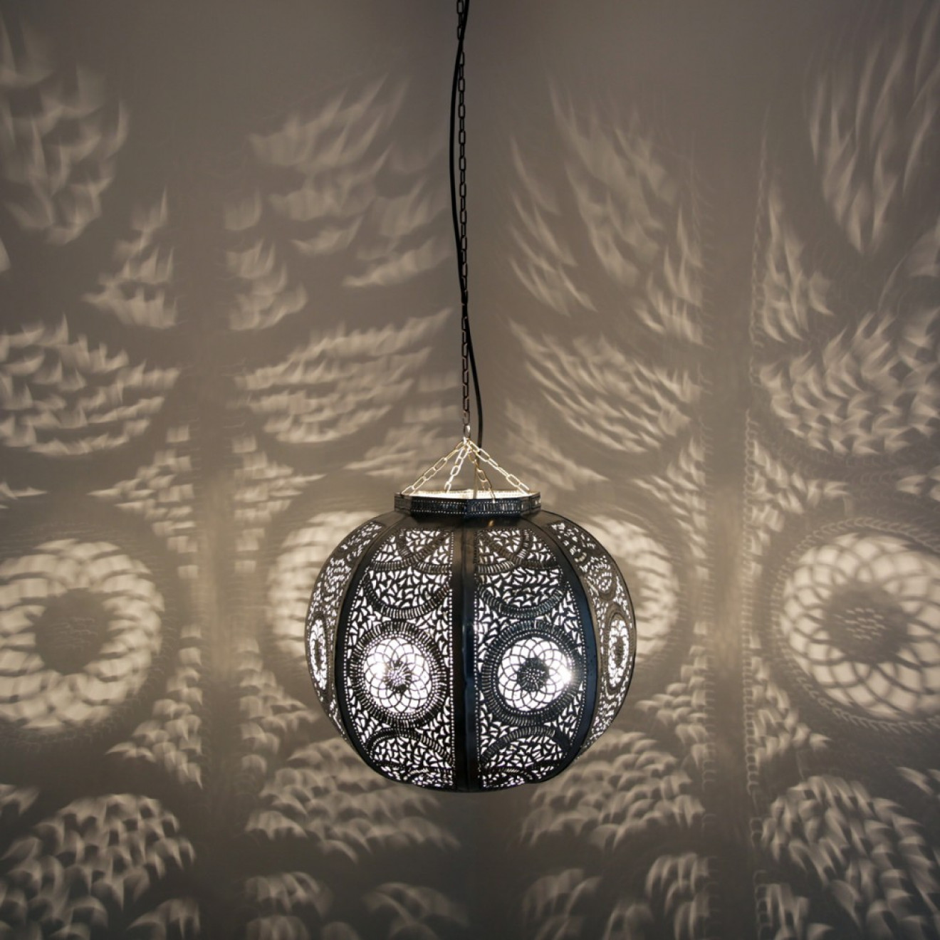 Orientalische Deckenleuchte "Kitora" Silber