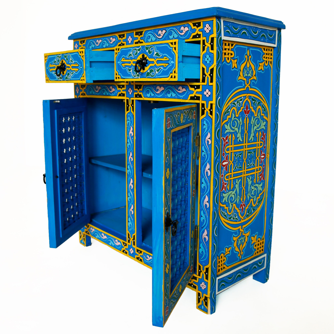 Marokkanische handbemalte Kommode Blau MAJORELLE