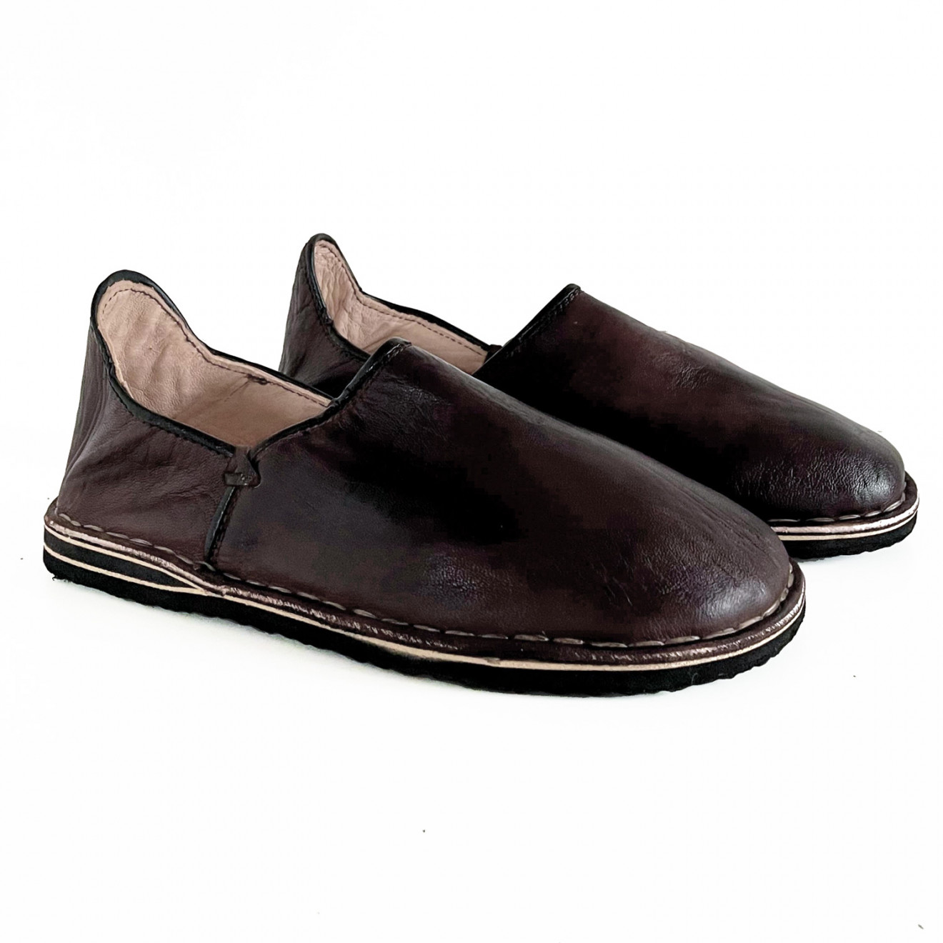 Marokkanische Hausschuhe Dunkelbraun MARAKKECH