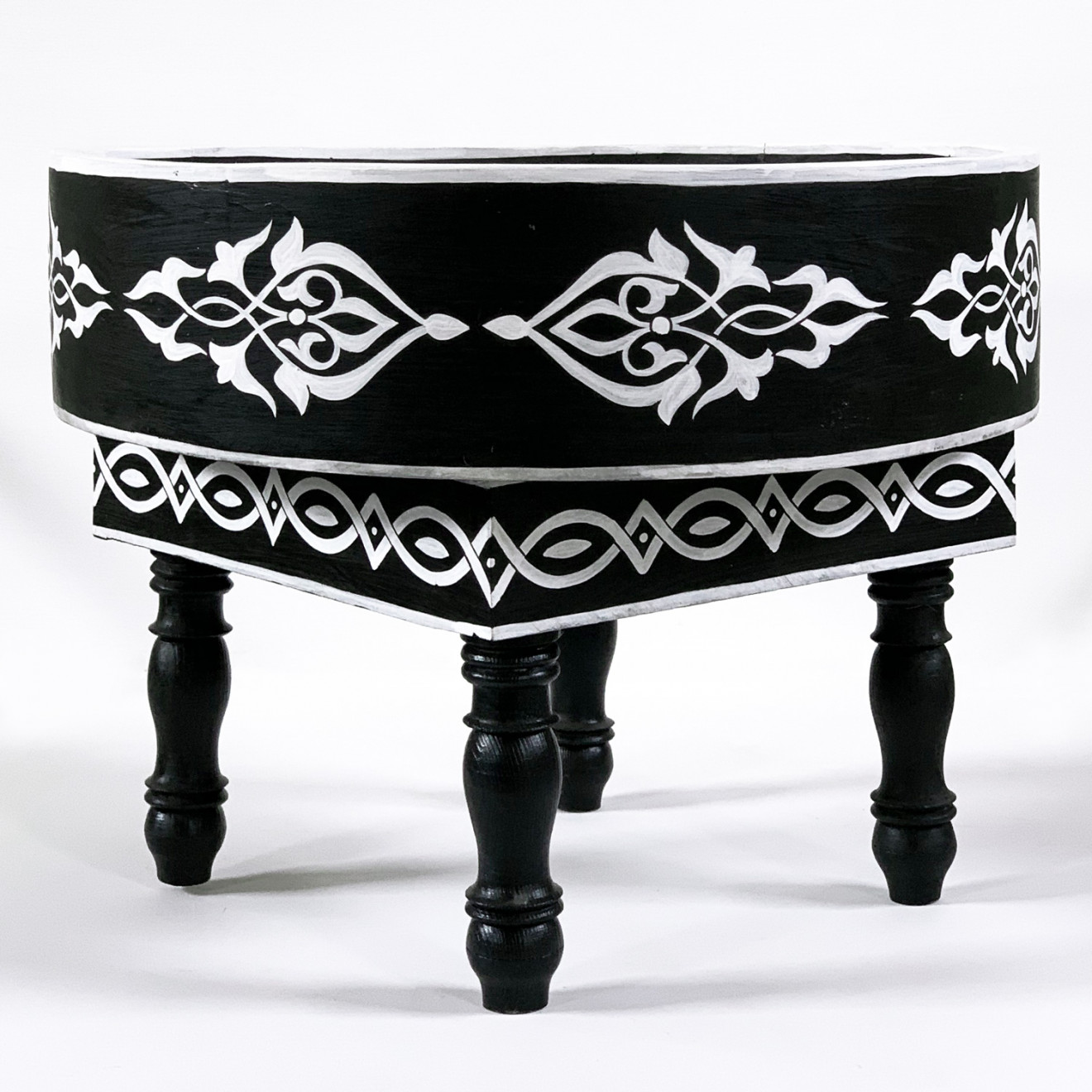 Orientalischer handbemalter Holztisch MIDA-SW