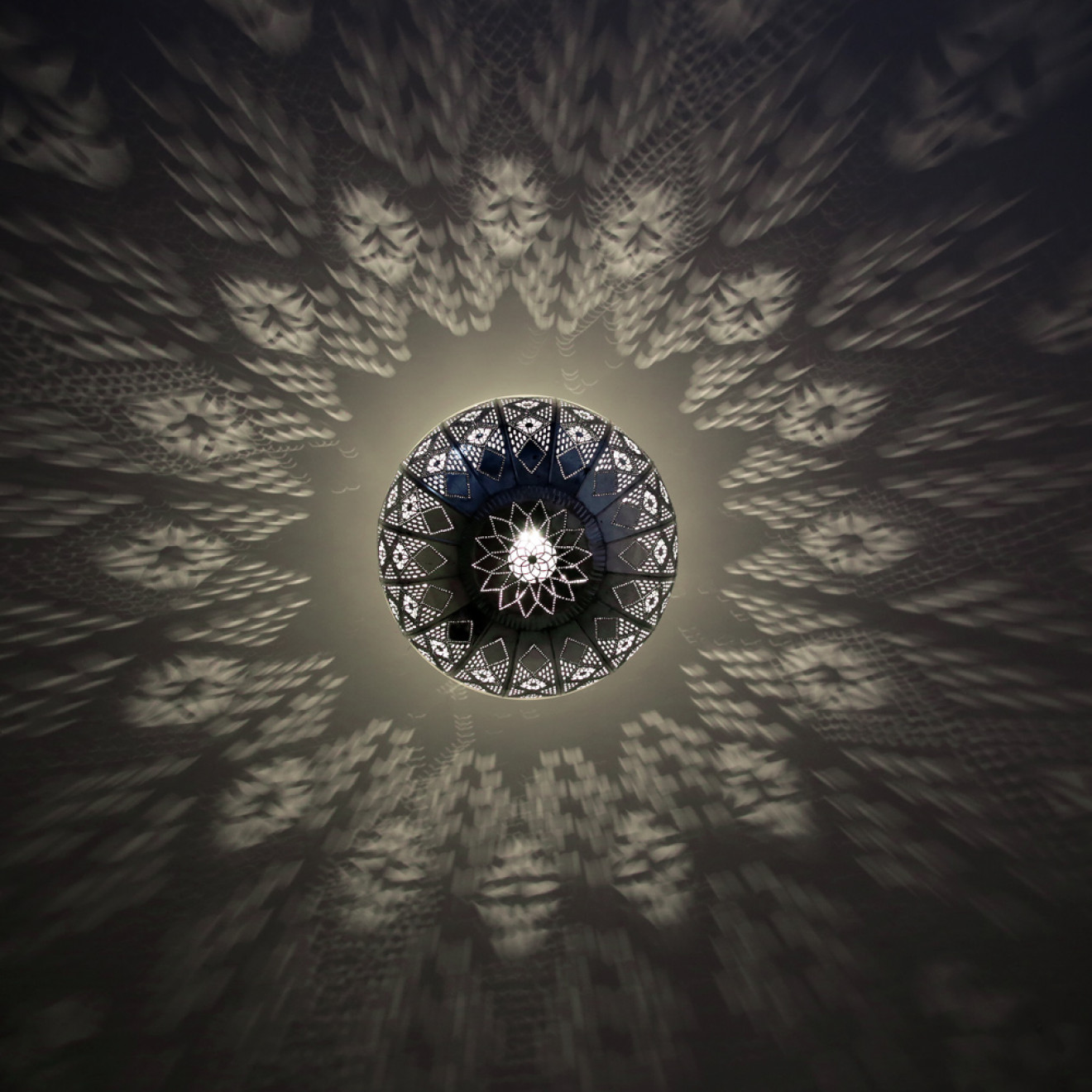 Orientalische Deckenleuchte MIMOSA Silber D38