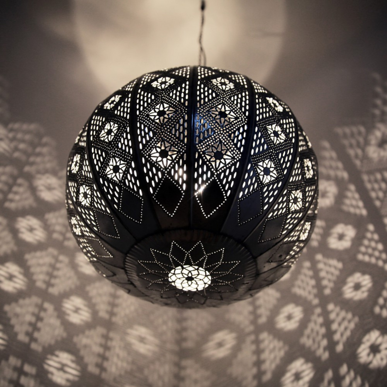 Orientalische Deckenleuchte MIMOSA Silber D38