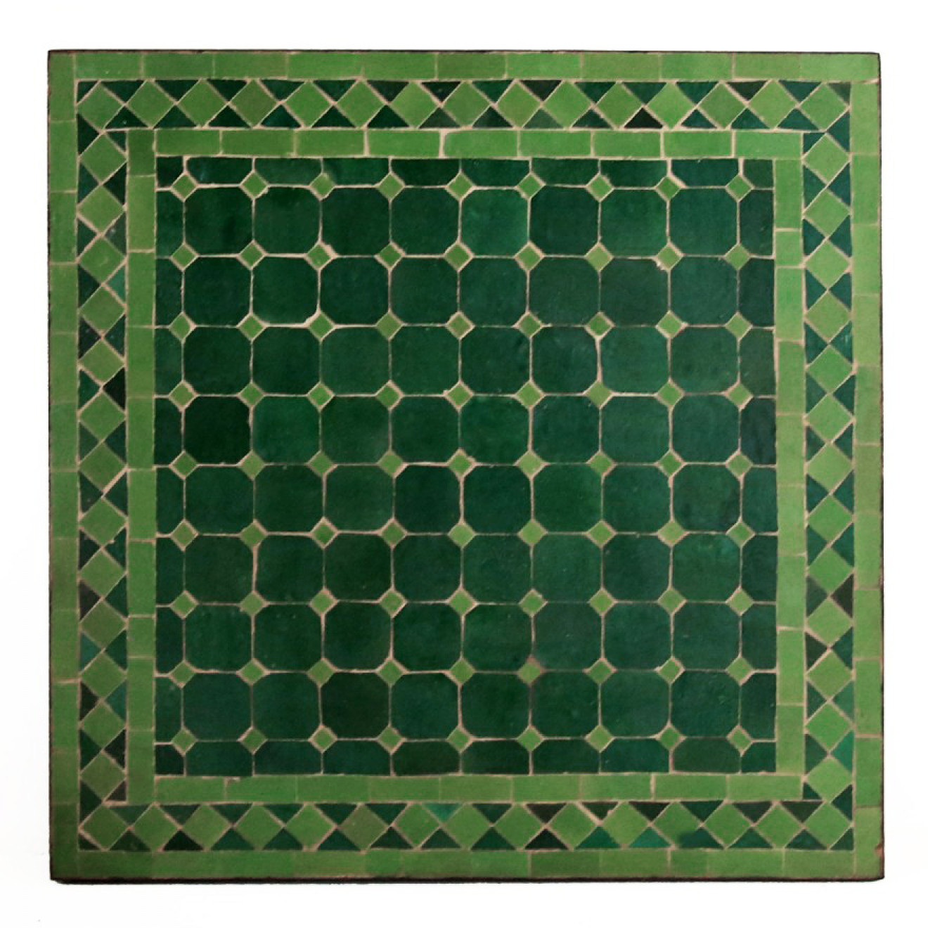 Marokkanischer Bistrotisch Gartentisch aus Mosaik NOUJOUM Türkis/Grün D60cm