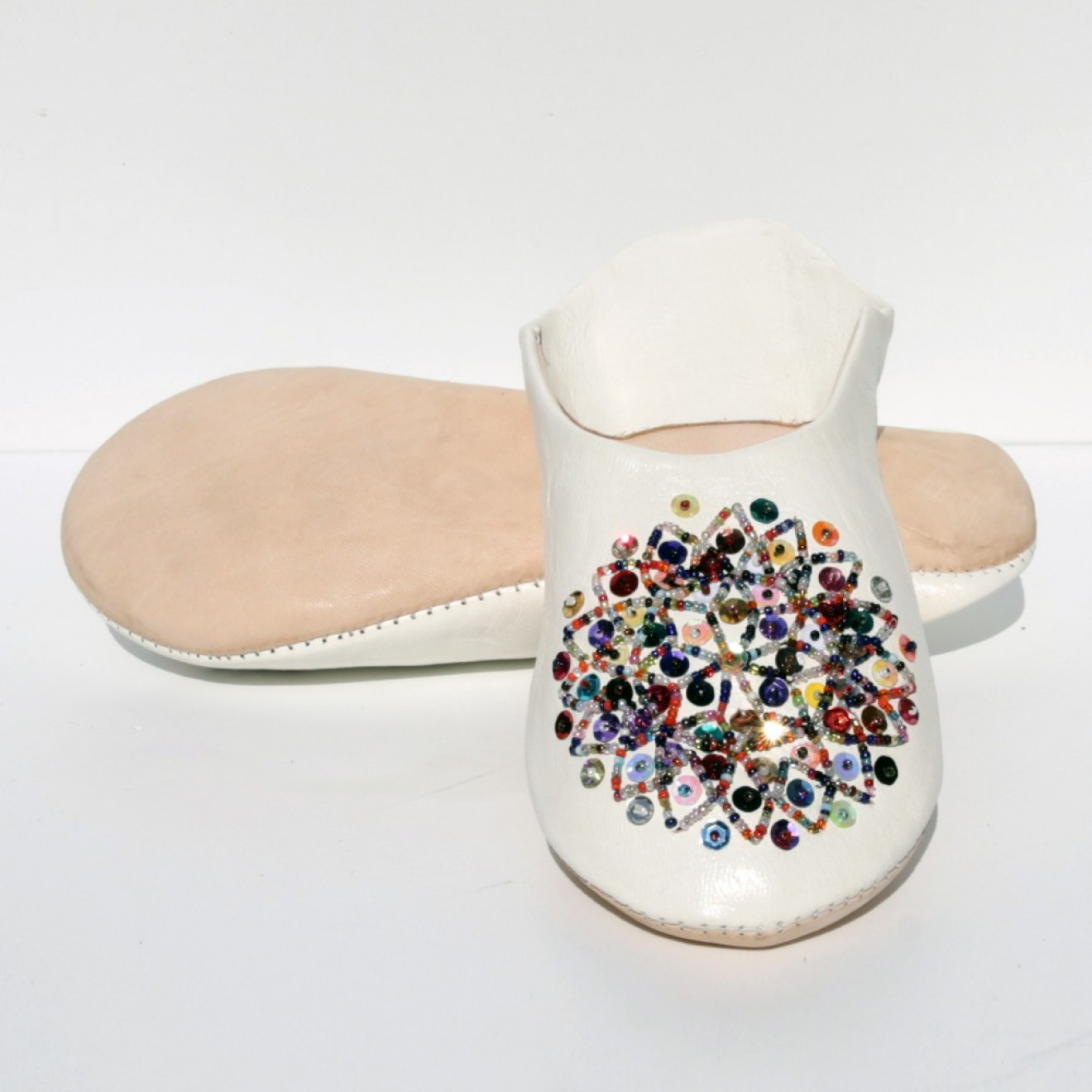 Orientalische Lederschuhe Mosona_ Weiß_2