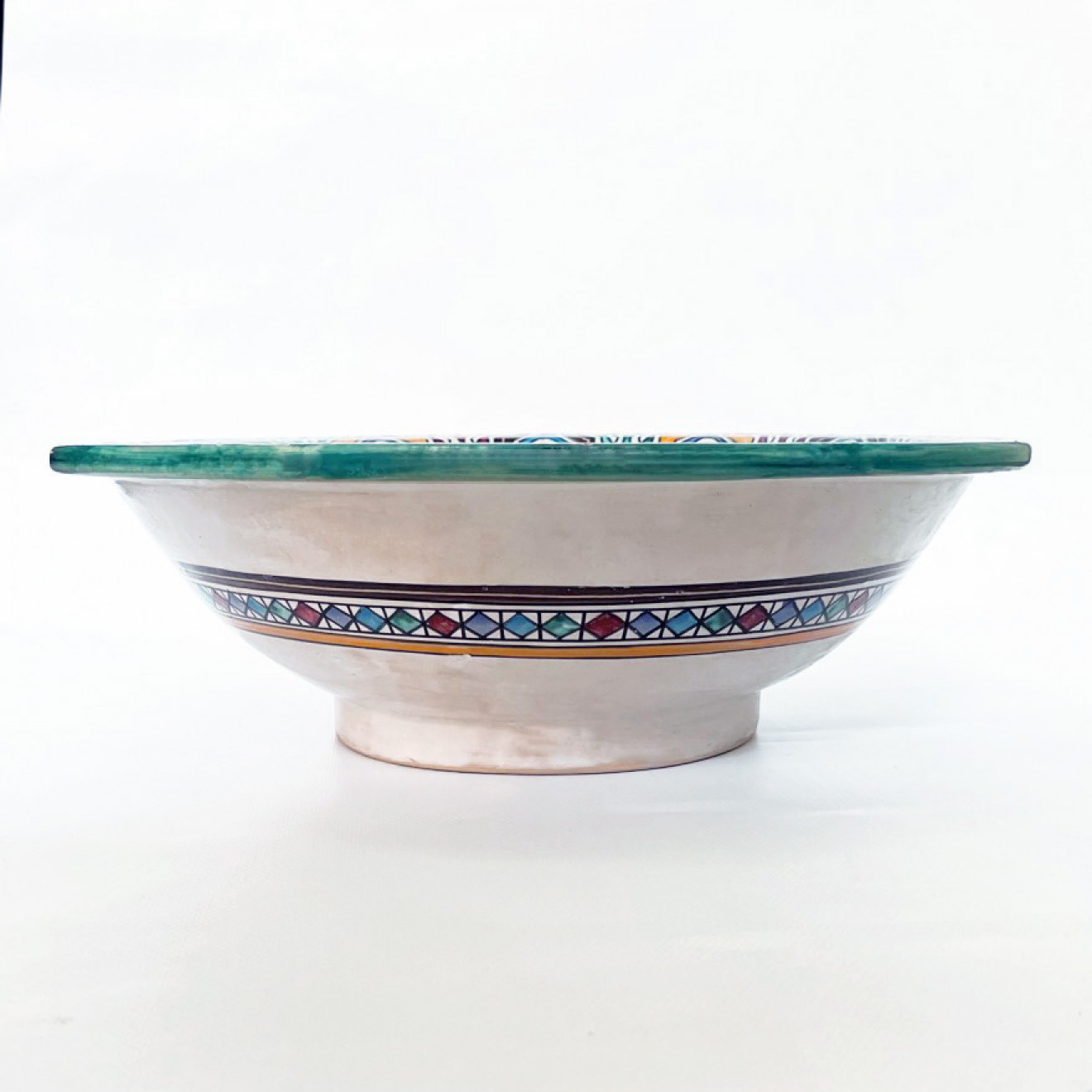 Handbemalte Keramik Waschschüssel MULTI-10 D40cm