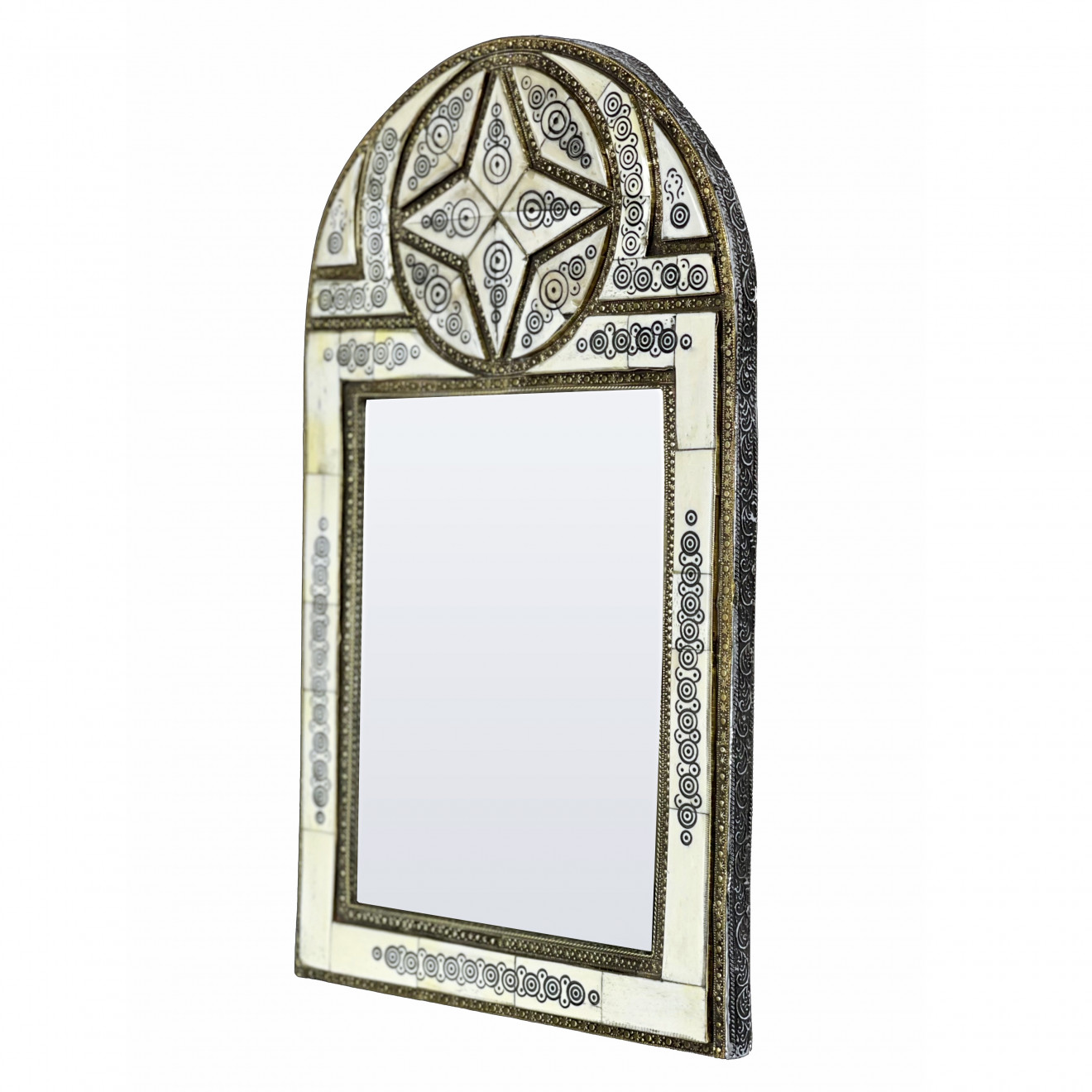 Weißer Deco - Spiegel NOURI H 50cm