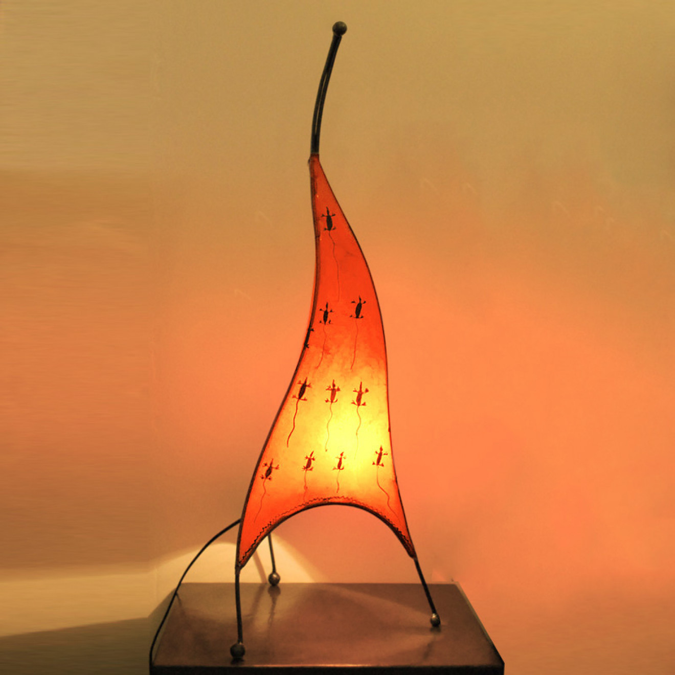 Marokkanische Hennalampe LEZARO H80cm orange