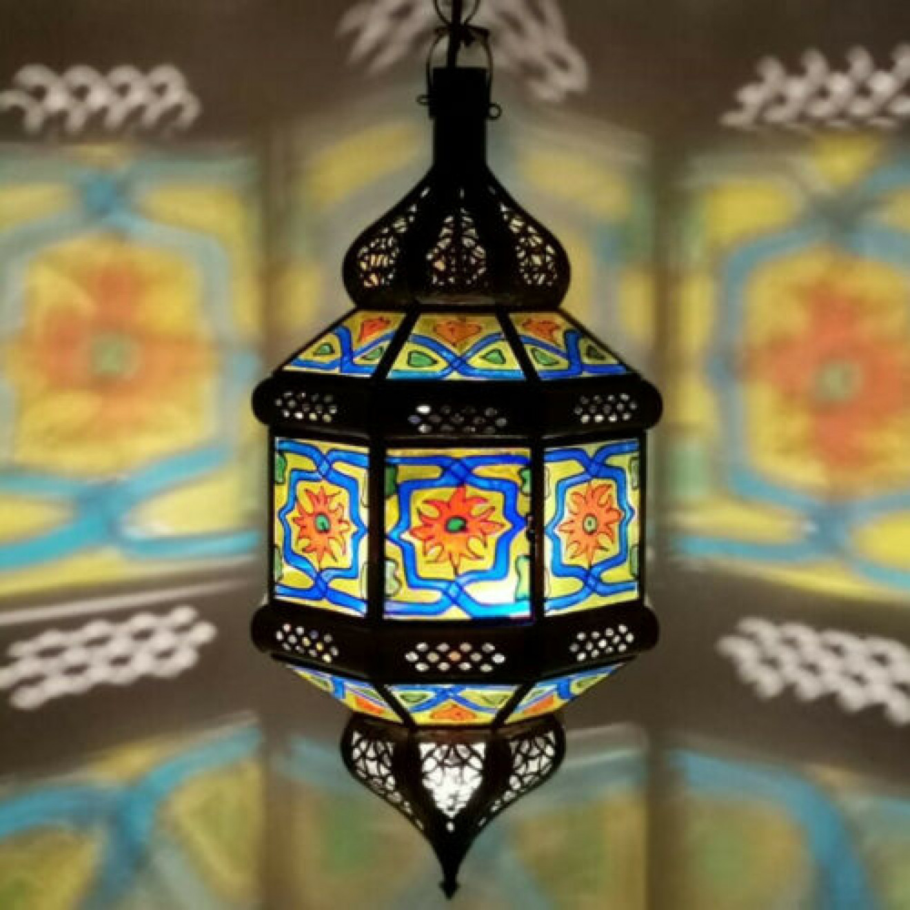 Orientalische Hängelaterne Lampe Marokkanische Hängeleuchte Pendelleuchte TITIA 