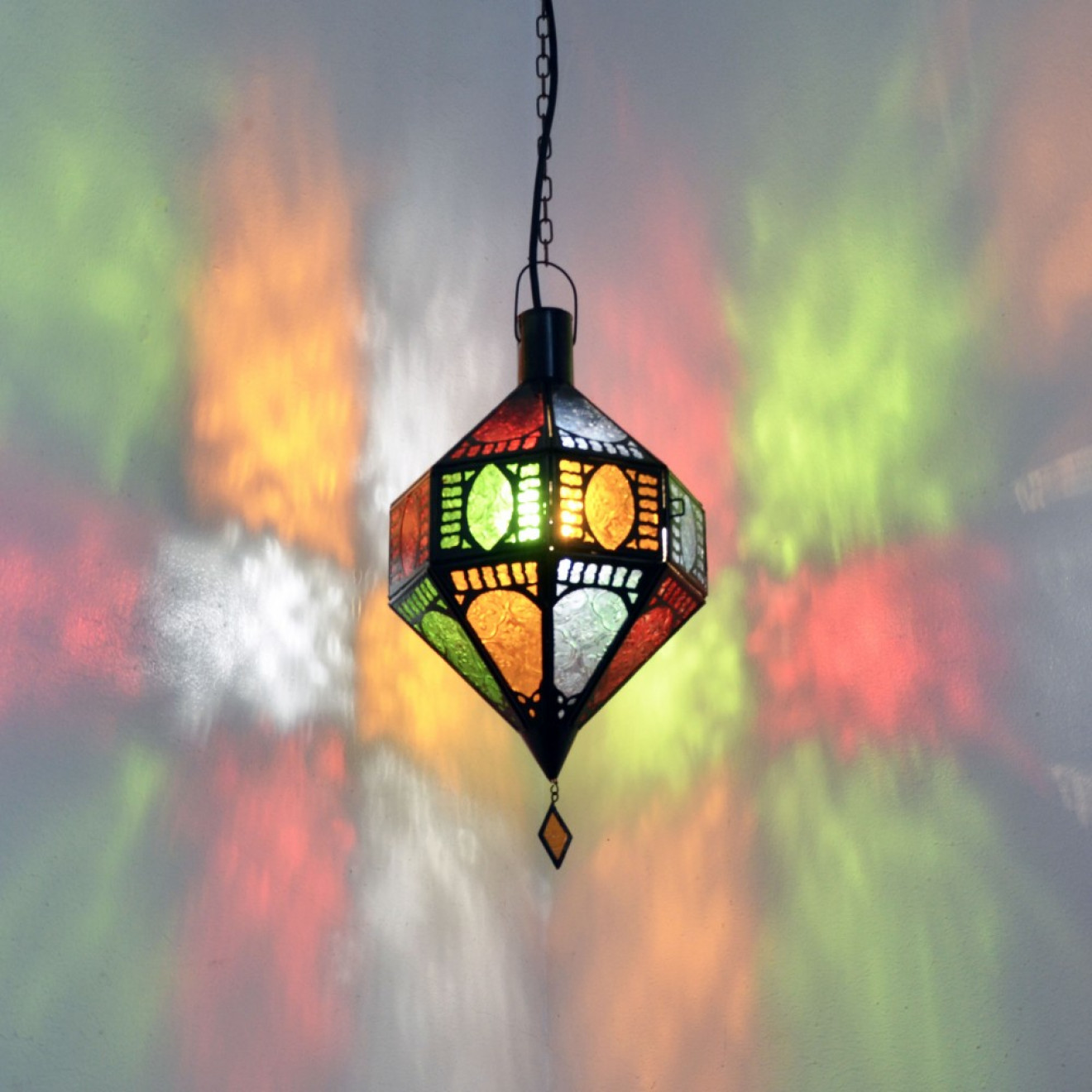 Marokkanische Hängeleuchte "Toupie 2" Multi