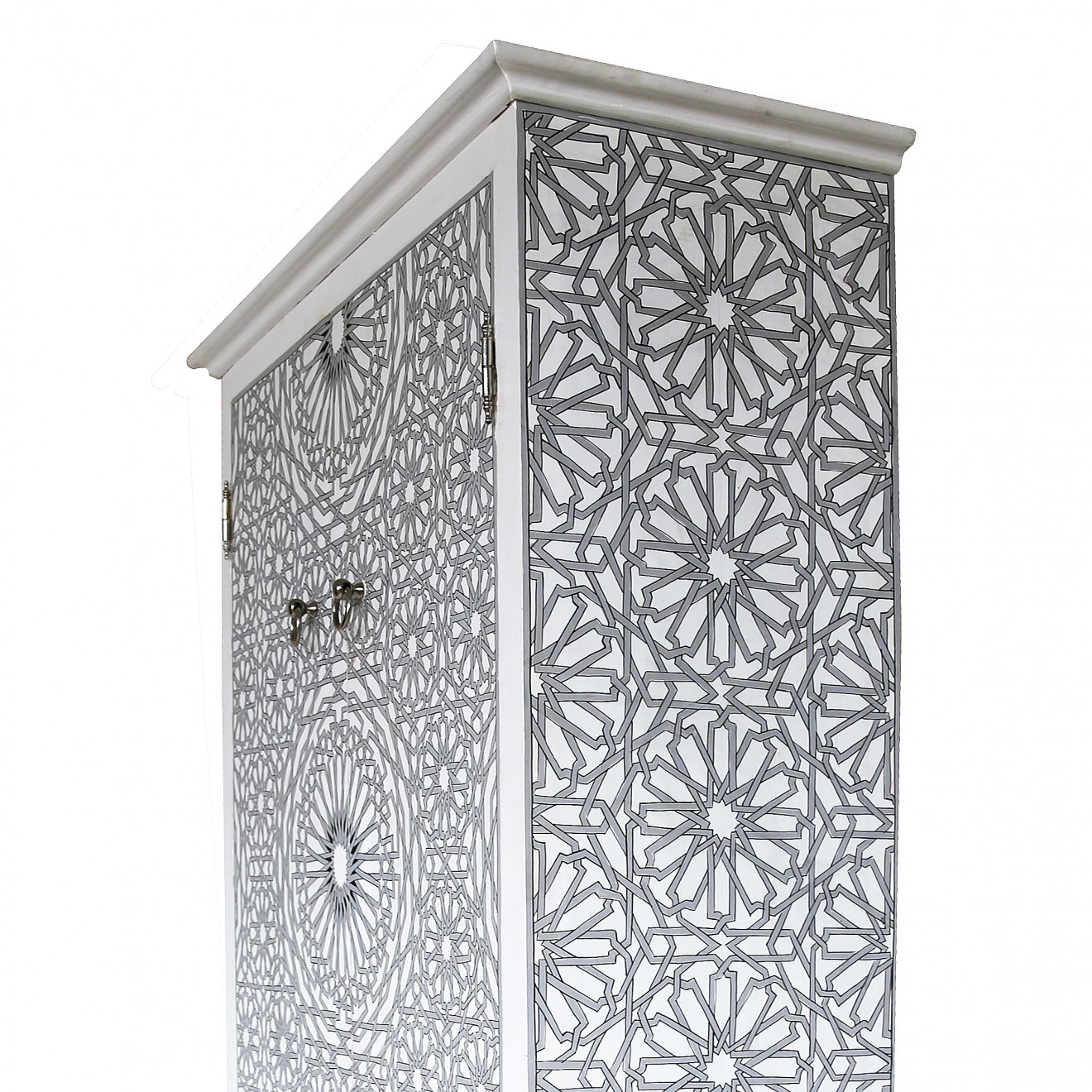 Orientalischer Schrank SETTASCHIA weiss/grau