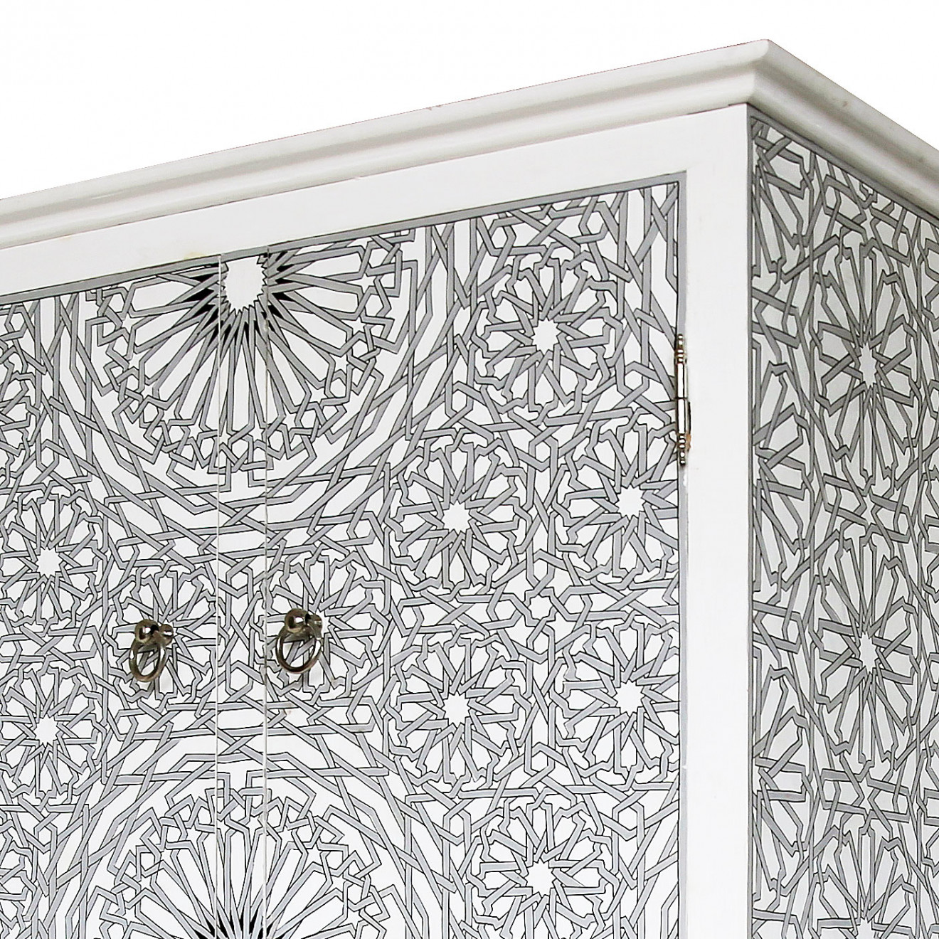 Orientalischer Schrank SETTASCHIA weiss/grau