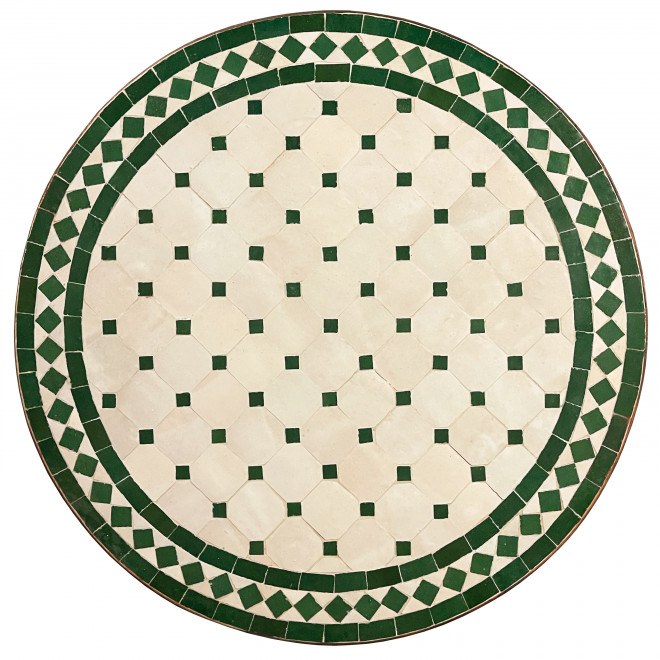 Marokkanischer Mosaik Gartentisch BIDAK grün/beige