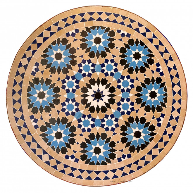 Marokkanischer Mosaiktisch ANKABUT-TERRA Ø60cm