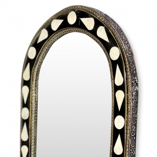 Marokkanische Spiegel HAMID schwarz-weiß