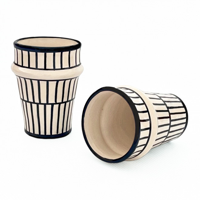 Becher Aus Keramik schwarz-weiß BMK9