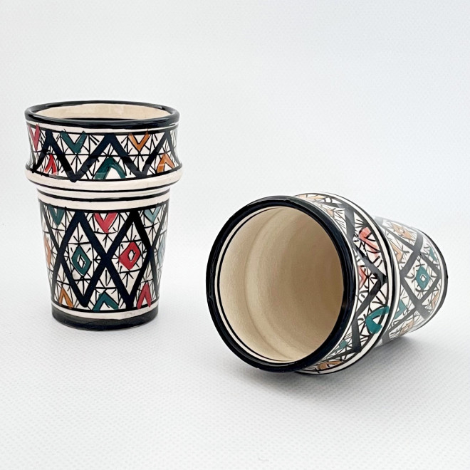 Handbemalter Becher aus Keramik Bunt BMK2