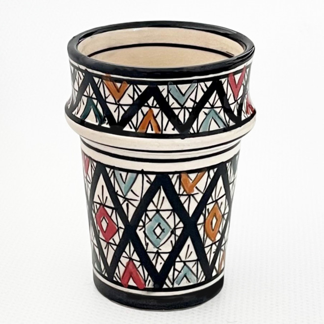 Handbemalter Becher aus Keramik Bunt BMK2