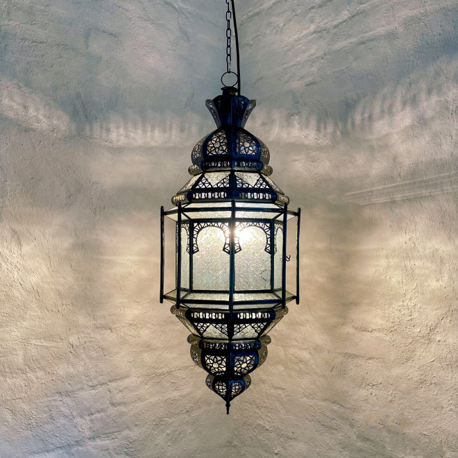 Hängelampe aus Marokko RIAD weiß H75cm