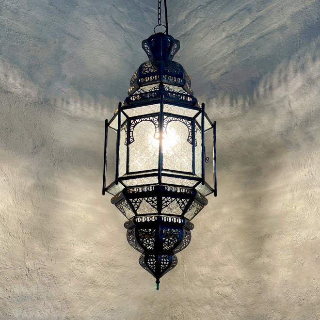 Hängelampe aus Marokko RIAD weiß H75cm