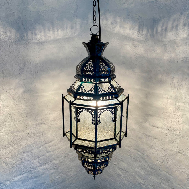 Hängelampe aus Marokko RIAD weiß H75cm