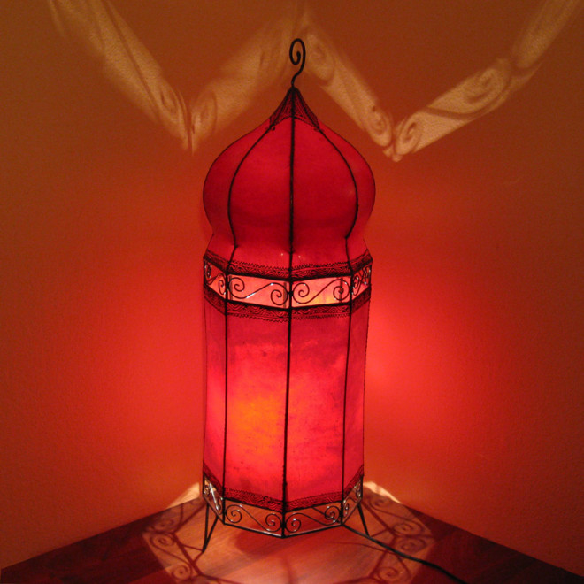 Stehlampe aus Leder "Sulaiman" H110 x D32cm