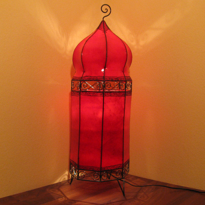 Stehlampe aus Leder "Sulaiman" H110 x D32cm