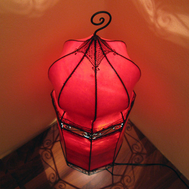 Stehlampe aus Leder "Sulaiman" H110 x D32cm