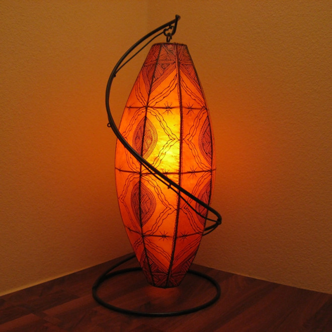 Marokkanische Lederlampe "Gadra" H125cm