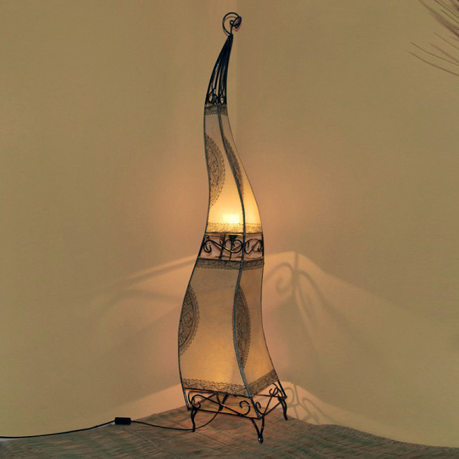 Henna- Bodenleuchte CANAR Natur H120cm