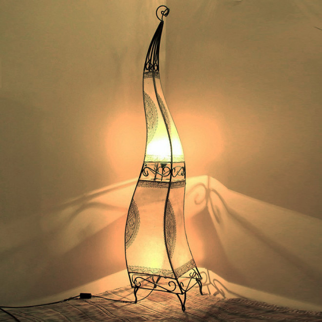 Henna- Bodenleuchte CANAR Natur H120cm