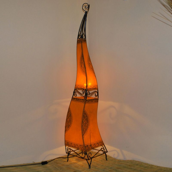 Bodenleuchte Henna-bemalt CHEVAL H125cm Orange