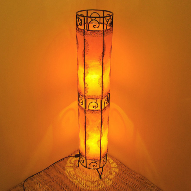 Bodenlampe mit Henna bemalt KADOS H110 cm orange