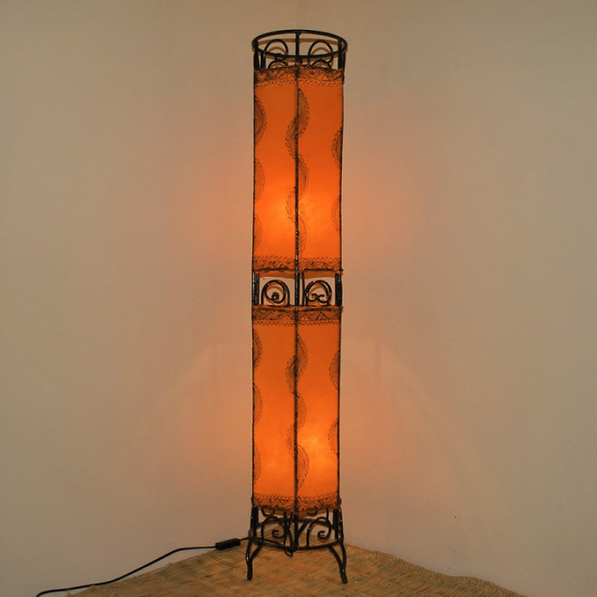 Bodenlampe mit Henna bemalt KADOS H110 cm orange