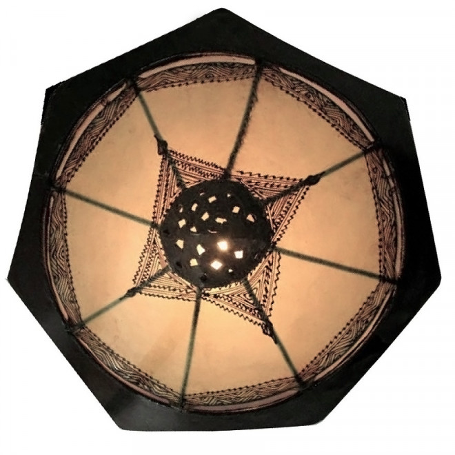 Leder- Deckenleuchte SHASHIA Natur